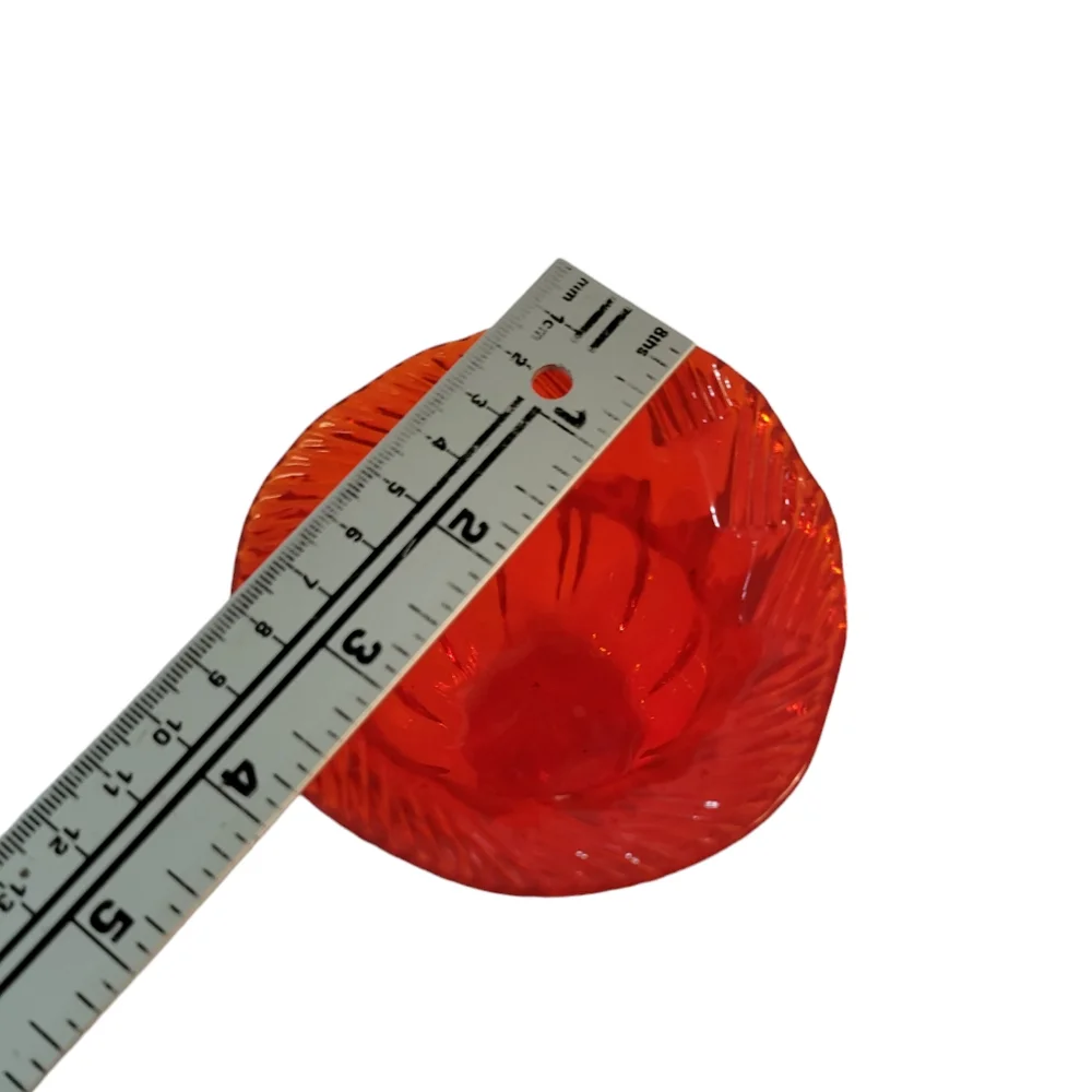 Art Glass Vase Melon Shape w Pinched Edges